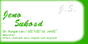 jeno sukosd business card